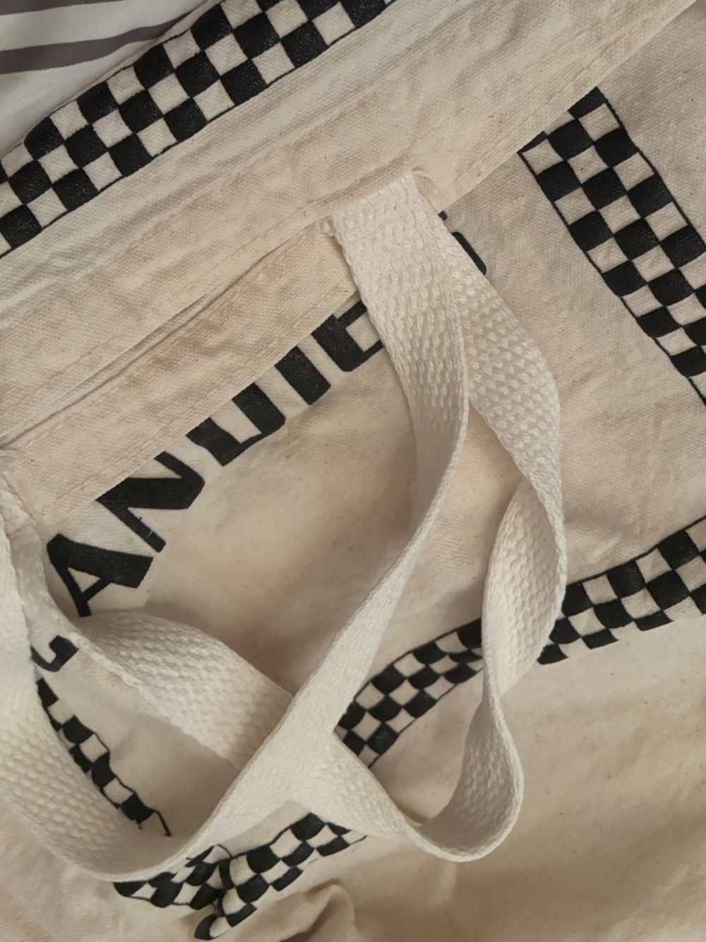 Vintage Cotton Canvas Sees Candies candy checkered tote bag - Picture 3 of 3
